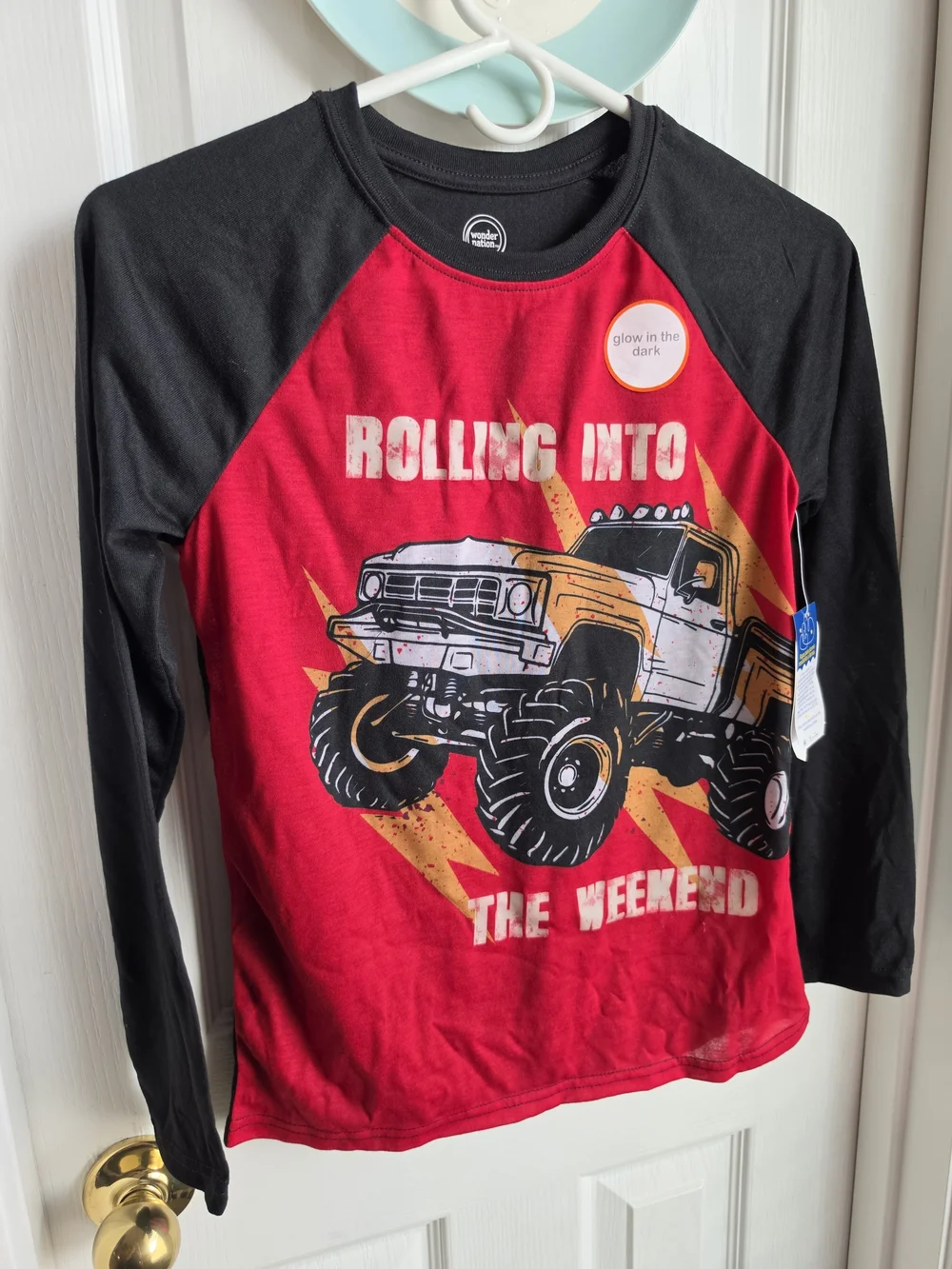 Wonder Nation Boys Rolling Into The Weekend Monster Truck Pajama Shirt Size L